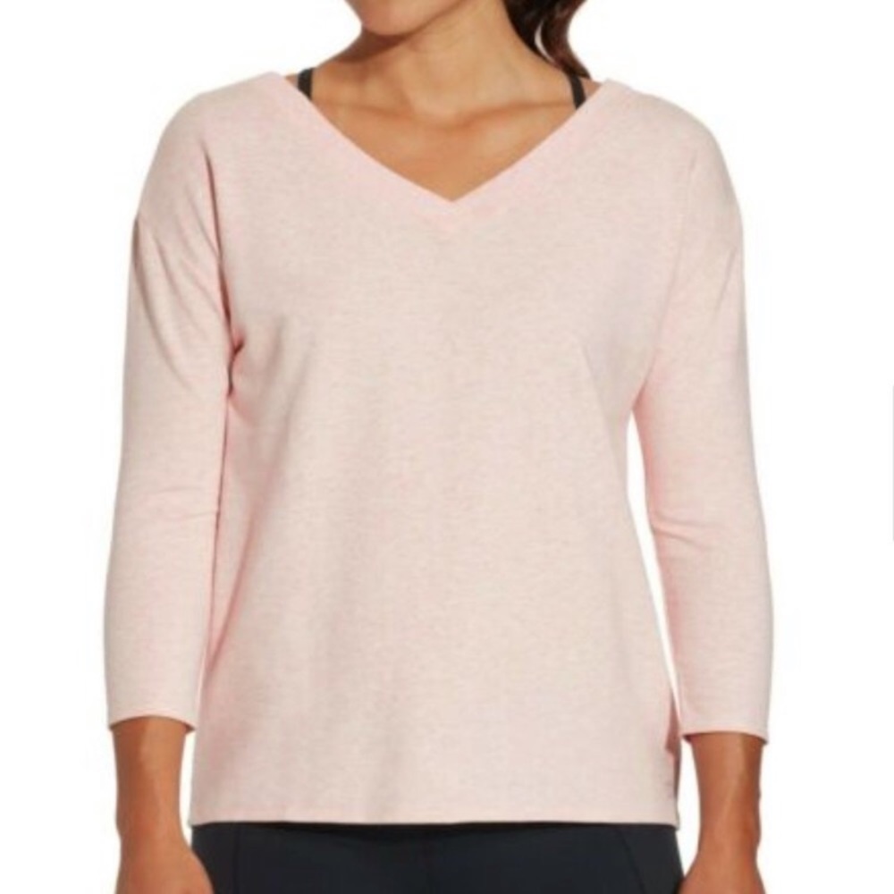 CALIA Carrie Underwood Deep V Pink 3/4 Sleeve Top!